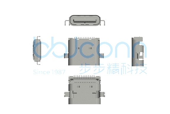 TYPE-C 24P female 4-pin sinking plate 0.80 L=7.90 CH=0.78 double row SMT