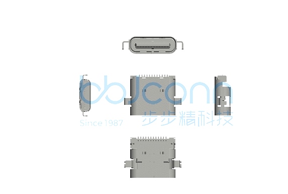 TYPE-C 24P female 4-pin sinking plate 1.6 L=7.90 CH=0.02 double row SMT